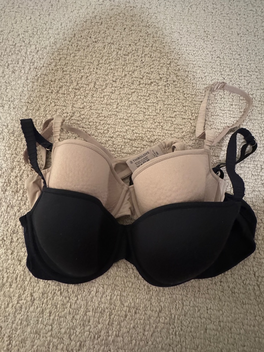 ThirdLove 24/7 Classic T-Shirt Bras in Black and Nude